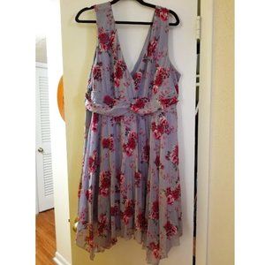 Torrid Lilac Floral Fit and Flare Chiffon Dress